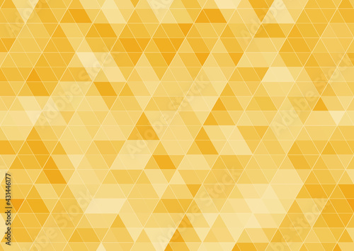 黄色の三角形を敷き詰めた幾何学模様背景