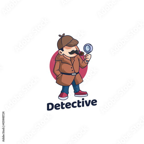 detective crime research vintage mascot
