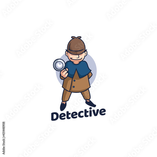 detective crime research vintage mascot