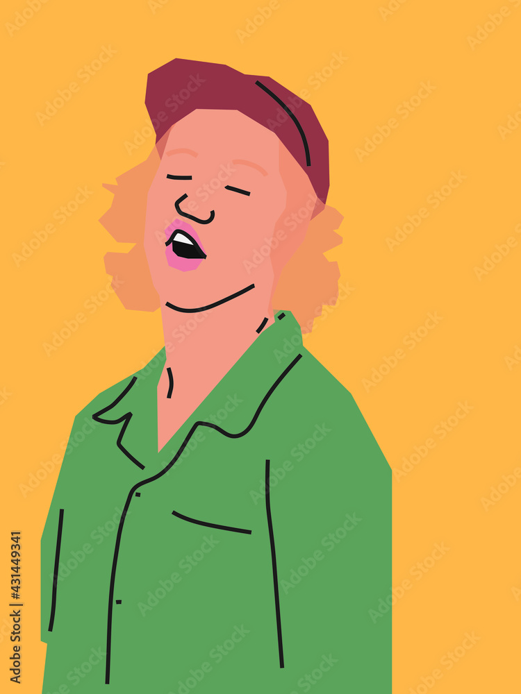 Portrait of a man. Vector flat illustration.