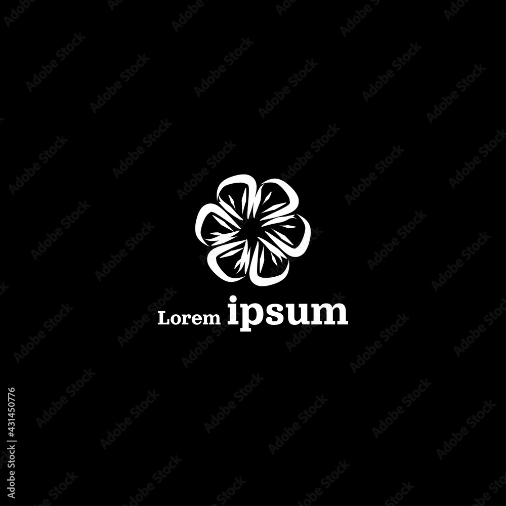 Aesthetic Hand Drawn Flower Creative Logo Design Vector EPS10 Aesthetic Hand Drawn Flower Creative Logo Design Vector EPS10