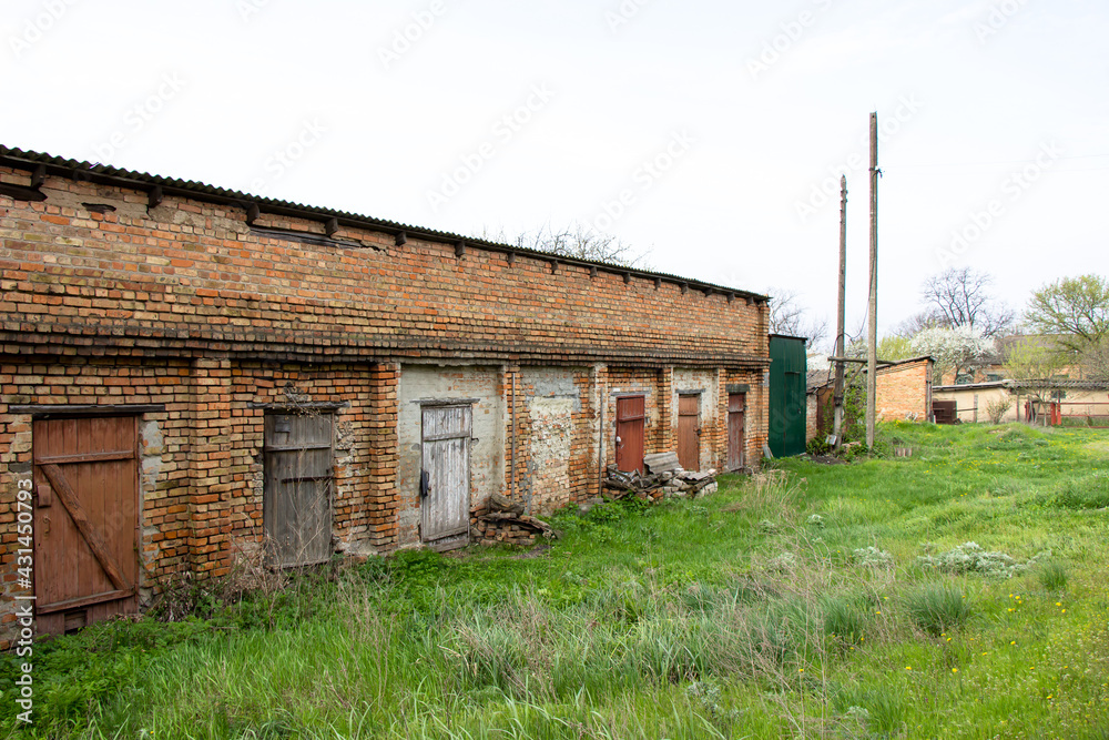 Old brick outbuildings of the soviet union in the Kirovograd region Old brick outbuildings of the soviet union in the Kirovograd region