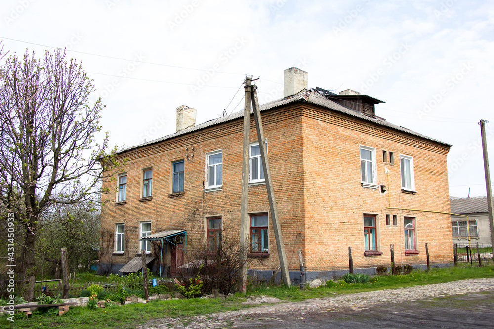 Two-storey brick residential building built by the Soviet Union in the Kirovograd region Two-storey brick residential building built by the Soviet Union in the Kirovograd region
