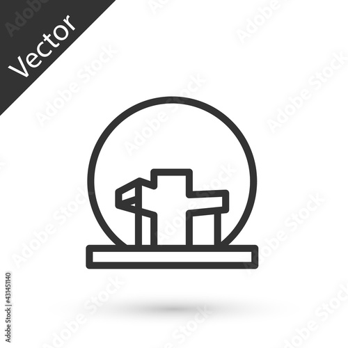 Grey line Montreal Biosphere icon isolated on white background. Vector
