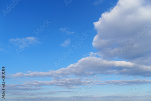 bright sky with beautiful clouds during an evening as a background