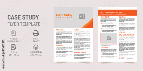 case study flyer template design. case study template. study template. Double Side Flyer. Case Study Booklet design.