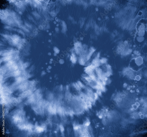 Indigo Tie Dye. Artistic Rock Background. Abstract Swirl Kaleidoscope. Blue Tye Die Roll. Circular Painting. Hippie Color Print. Love Circle Texture. Spiral Backdrop. Batik Indigo Tie Dye.