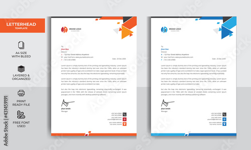 Modern Letterhead Design Template 