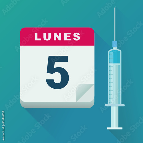 Fecha de vacunación (diseño plano)
