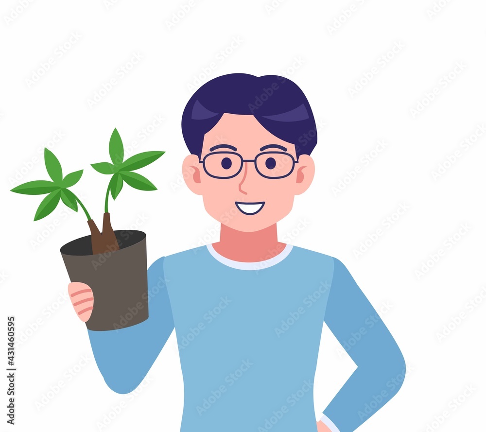 Male of glasses wearing water colored clothes Male of glasses wearing water colored clothes