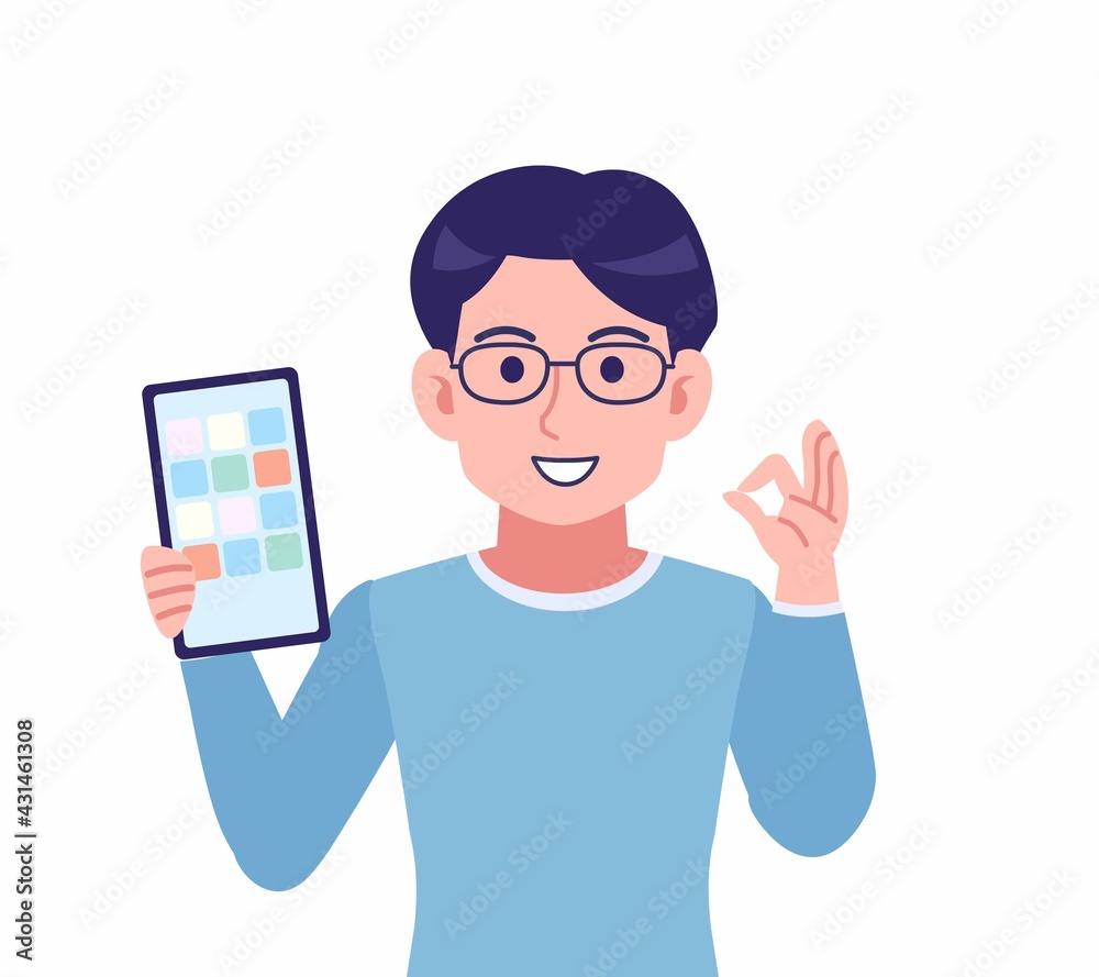 Male of glasses wearing water colored clothes Male of glasses wearing water colored clothes