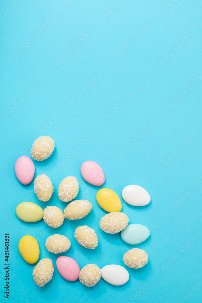 sweets on blue background sweets on blue background