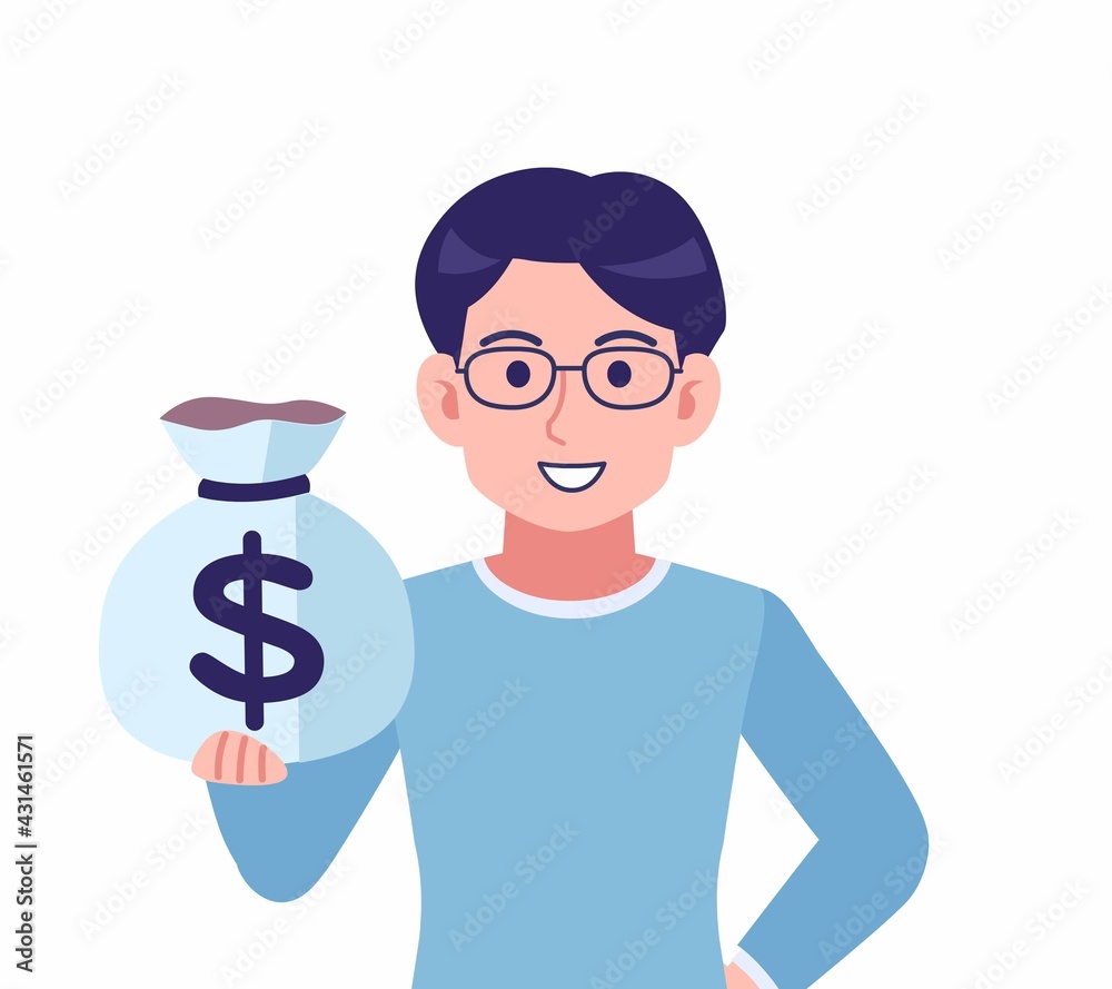 Male of glasses wearing water colored clothes Male of glasses wearing water colored clothes