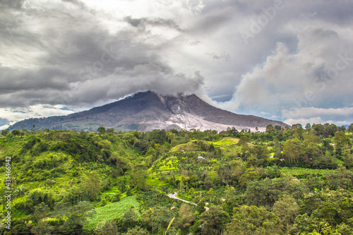 Smoke from Mount Sinabung North Sumatera photo