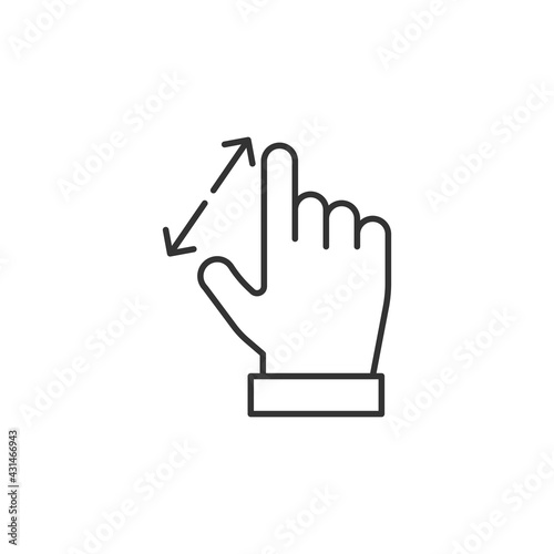 Hand touch icon isolated on white background. Gesture symbol modern, simple, vector, icon for website design, mobile app, ui. Vector Illustration