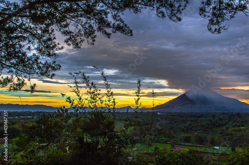 Smoke from Mount Sinabung North Sumatera