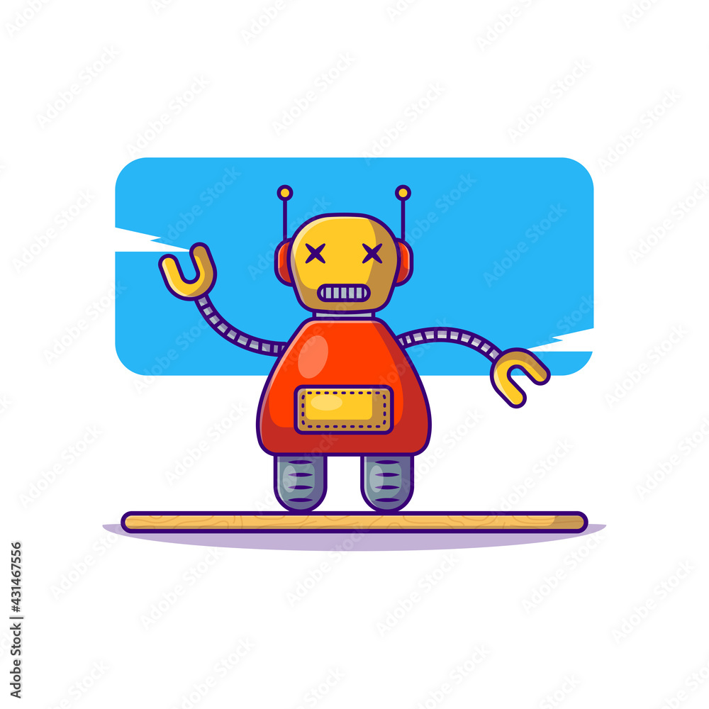 Robot Toys Vector Cartoon Illustrations