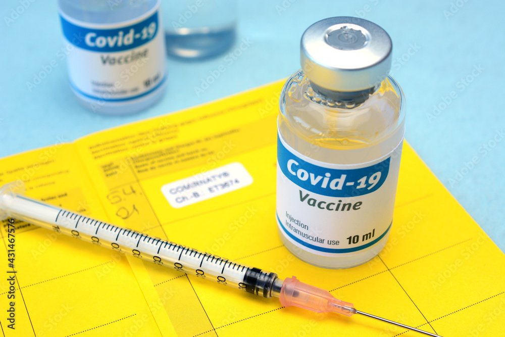 Symbolic picture for vaccination with completed vaccination card