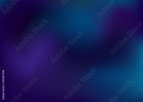 Unusual dark blue gradient. Night sky, space, northern lights. Vector creative background