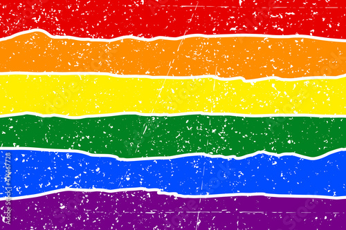 LGBT pride flag lesbian, gay, bisexual, transgender. Rainbow flag. Grunge texture. Gay and lesbian love