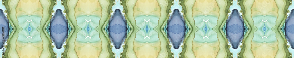 Naklejka premium Vintage Pattern. Endless Painted Backdrop. Azure