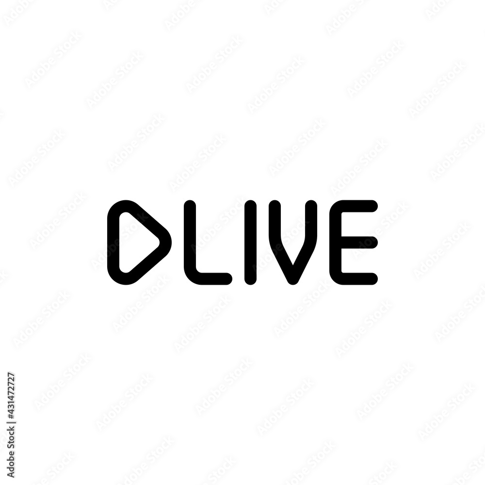 Live stream, broadcasting, online video. Black linear icon with editable stroke on white background Live stream, broadcasting, online video. Black linear icon with editable stroke on white background