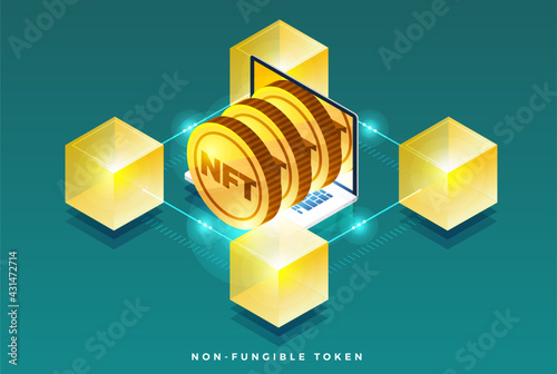 NFT Non-Fungible Token Vector Illustrations