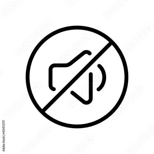 Keeping silence, be quiet, silent please, shhh. Black linear icon with editable stroke on white background