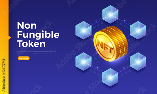 NFT Non-Fungible Token Vector Illustrations