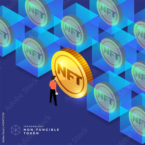 NFT Non-Fungible Token Vector Illustrations