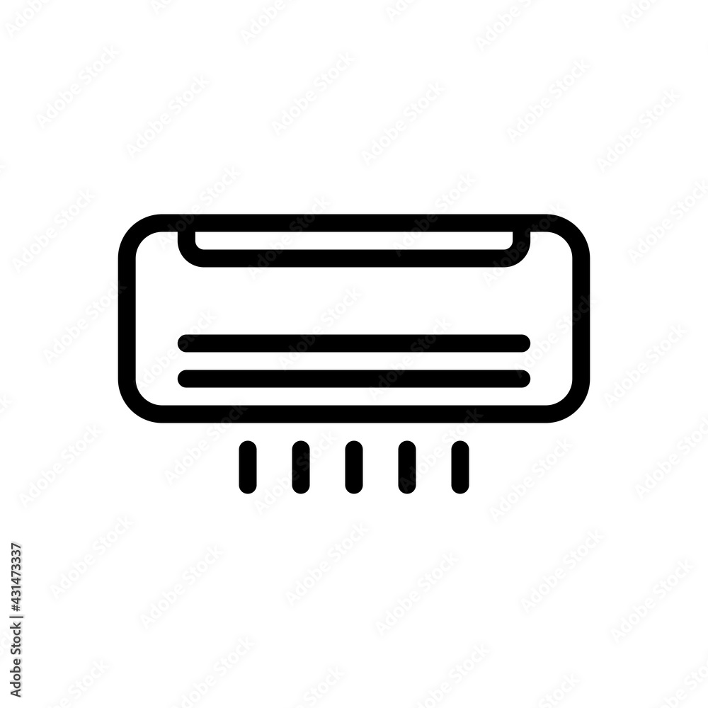 Air conditioner, climate system, simple icon. Black linear icon with editable stroke on white background Air conditioner, climate system, simple icon. Black linear icon with editable stroke on white background