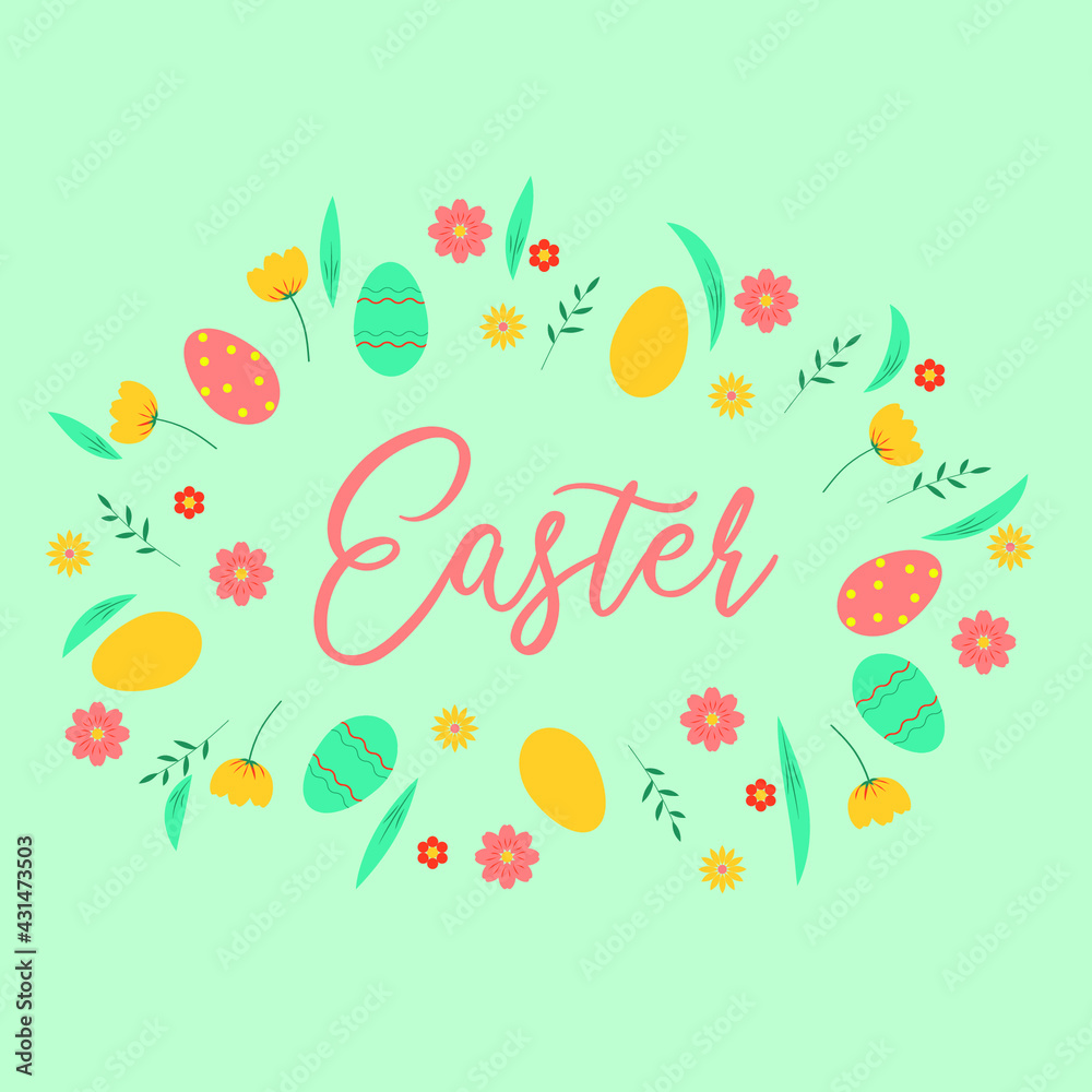 happy easter card with eggs happy easter card with eggs