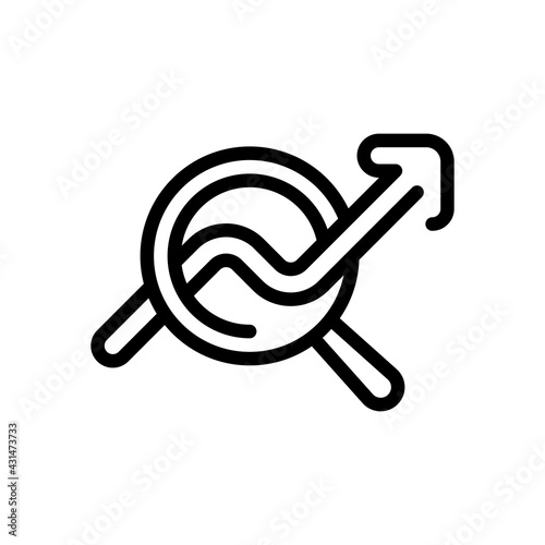 Financial forecast, Analysis and predict, business research, simple icon. Black linear icon with editable stroke on white background