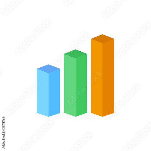 Bar graph image on a white background, profit growth, vector illustration