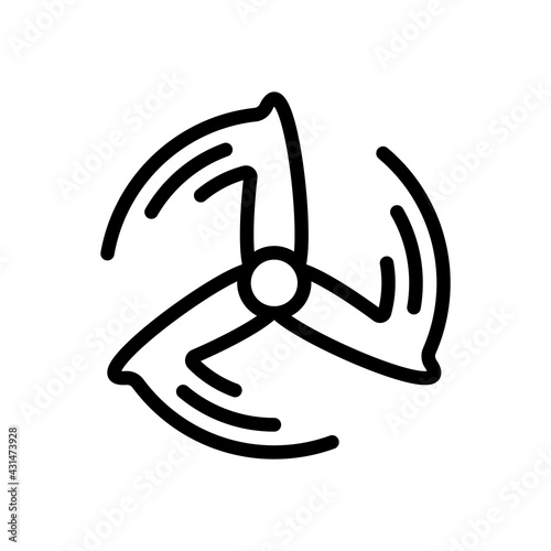 Wind turbine, green energy, ecology technology, simple icon. Black linear icon with editable stroke on white background