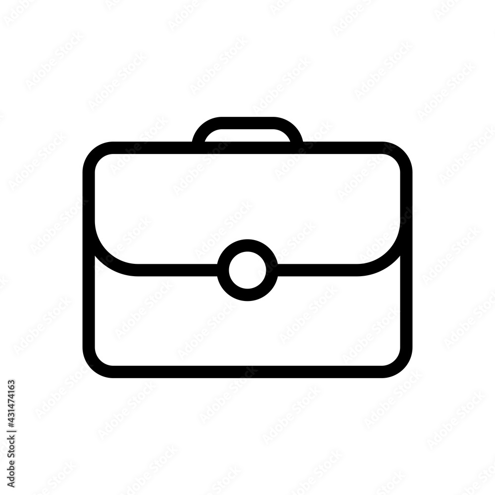 Simple briefcase, business icon. Black linear icon with editable stroke on white background Simple briefcase, business icon. Black linear icon with editable stroke on white background