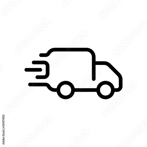 Delivery track, fast shipping, simple icon. Black linear icon with editable stroke on white background