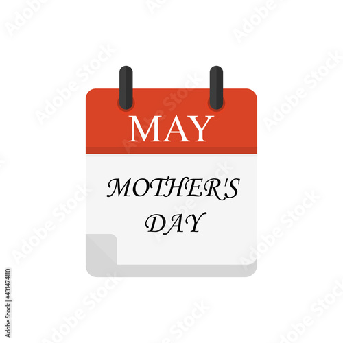 calendar for mother's day, vector illustration