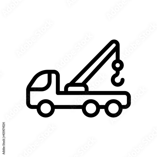 Truck, service for drivers, simple icon. Black linear icon with editable stroke on white background