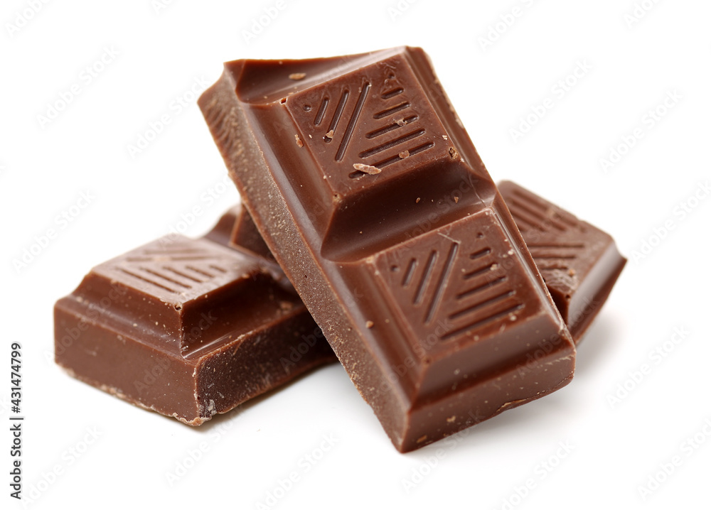 stack of chocolate on white background stack of chocolate on white background