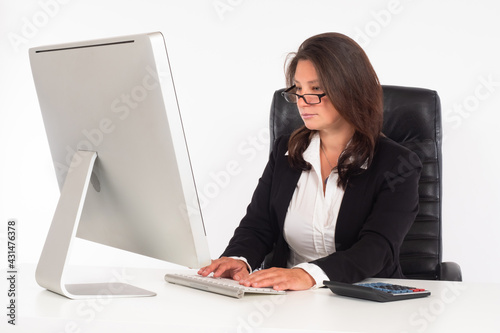 The businesswoman works at ...