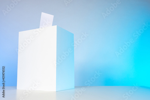 A ballot box with a ballot ...