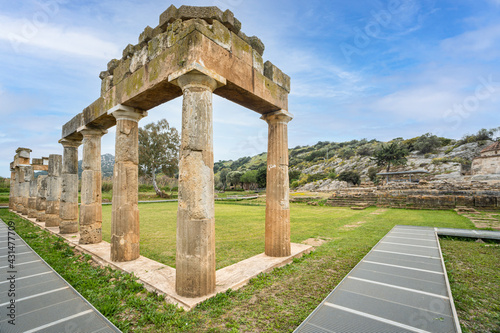 The temple of ancient goddess Artemis in Brauron (Vravrona) in Attica, Greece photo