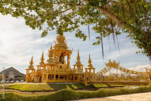 Gold Yellow Temple, Wat Rong Khun Buddhist Complex - Chiang Rai Thailand