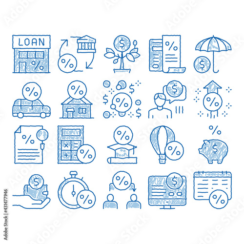 Payday Loan icon hand drawn illustration