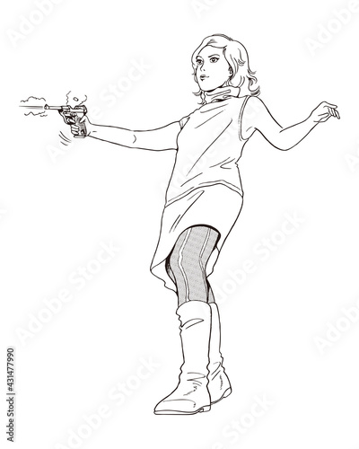 女性,エージェント,射撃