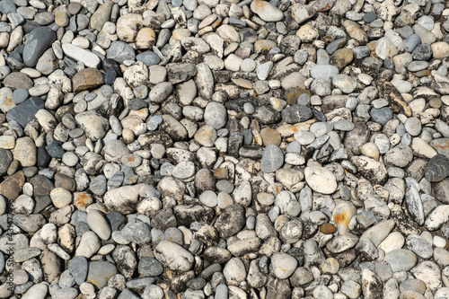 Topview of abstract stone pebbles background texture for background or backdrop.