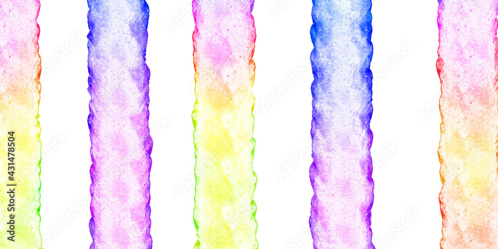 Crayon Style Texture Coloured Lines on White Background