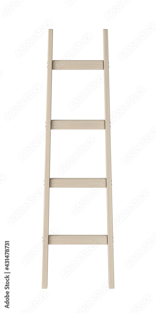 Wooden ladder isolated on white background
