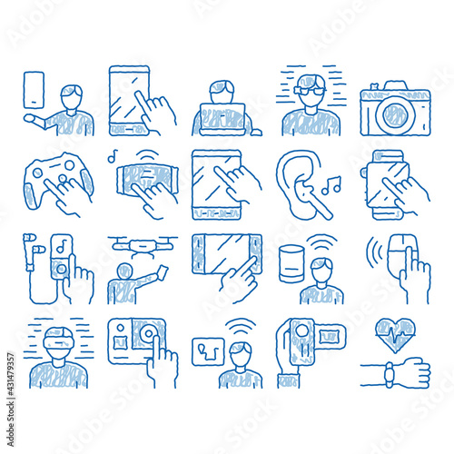 Gadget And Device icon hand drawn illustration